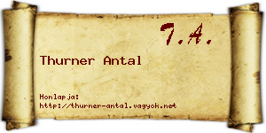 Thurner Antal névjegykártya